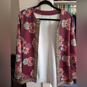Floral Patterned Open kimono